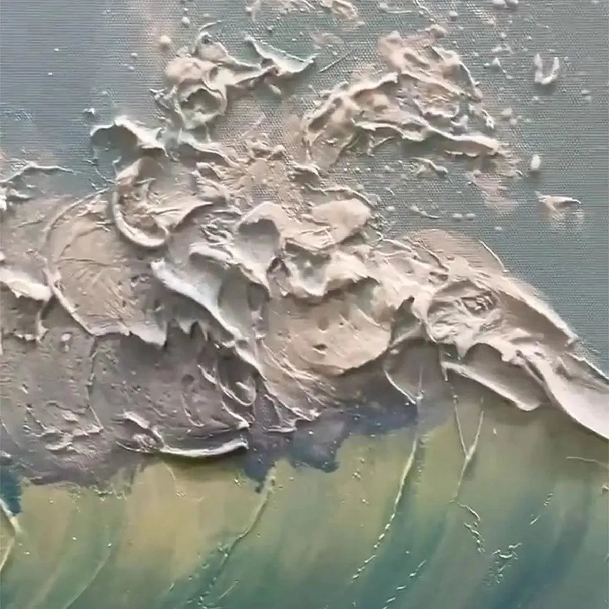 OCEAN'S EMBRACE: Textured Ocean Painting, Impasto Wall Art, Vertical Canvas, Beach Decor - Image 10