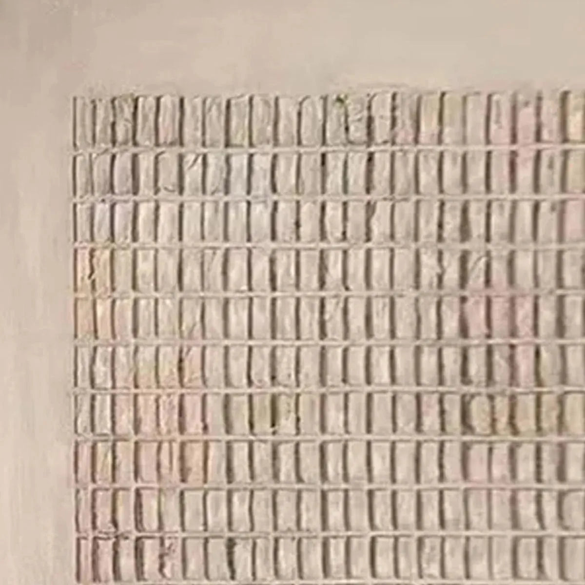 BEIGE GRID: Minimalist Textured Painting in Beige - Image 3