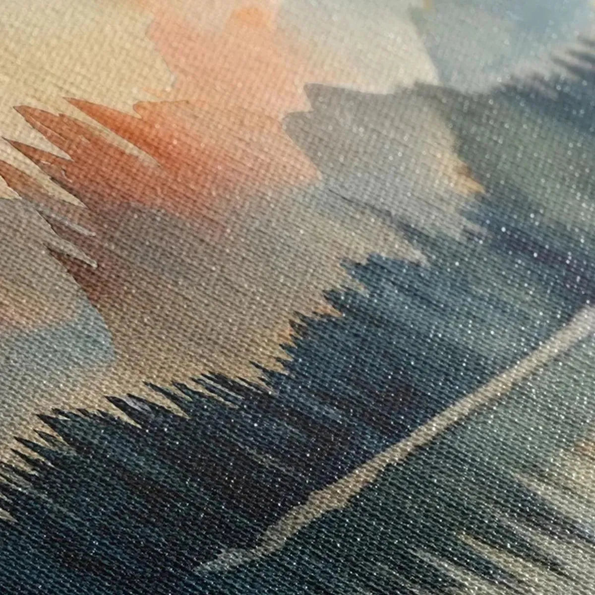 SUNSET SERENITY PANORAMIC: Landscape Painting, Panoramic Wall Art, Watercolor Decor - Image 6