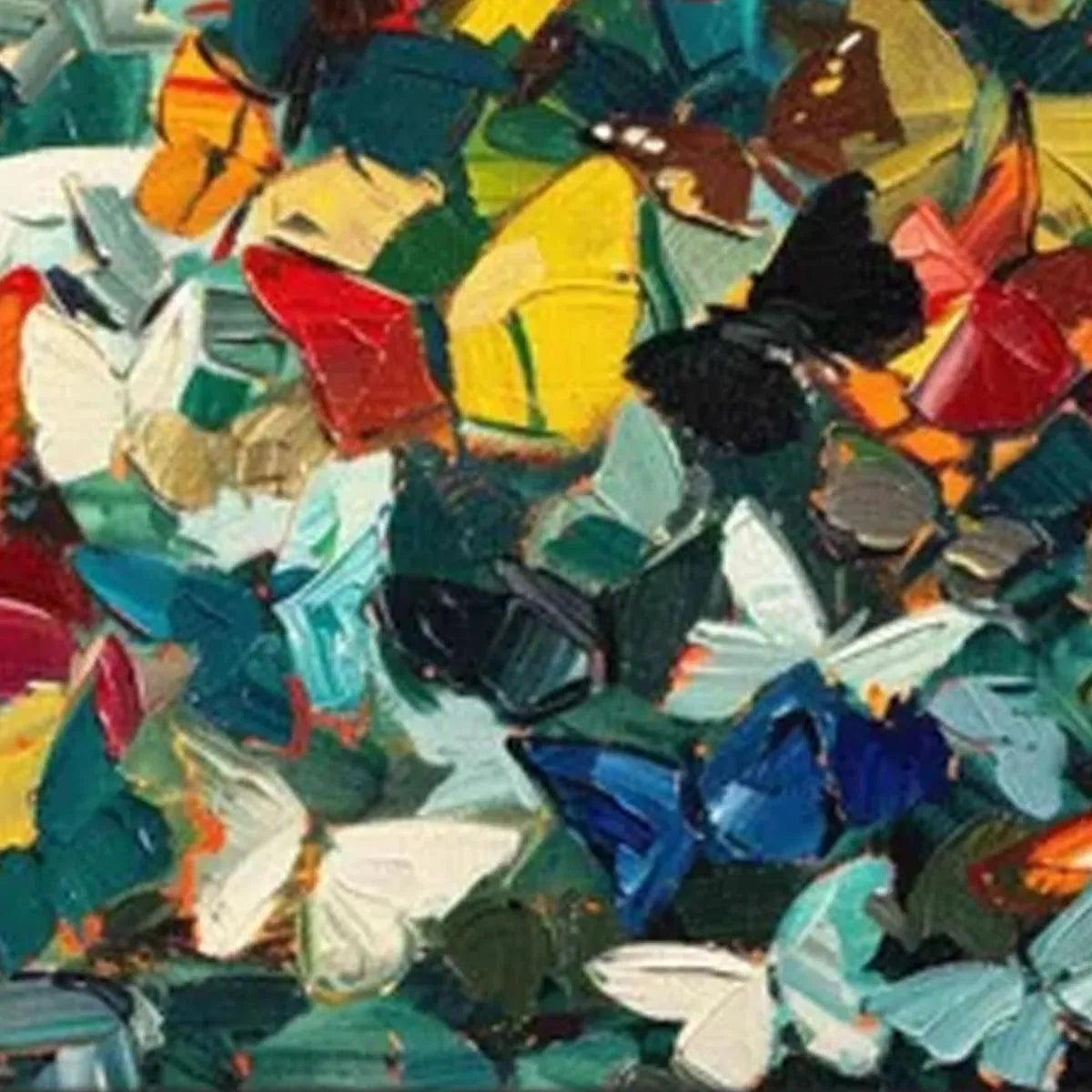 BUTTERFLY WHIRLWIND PANORAMIC: Butterfly Painting, Panoramic Wall Art, Colorful Impasto Decor - Image 3
