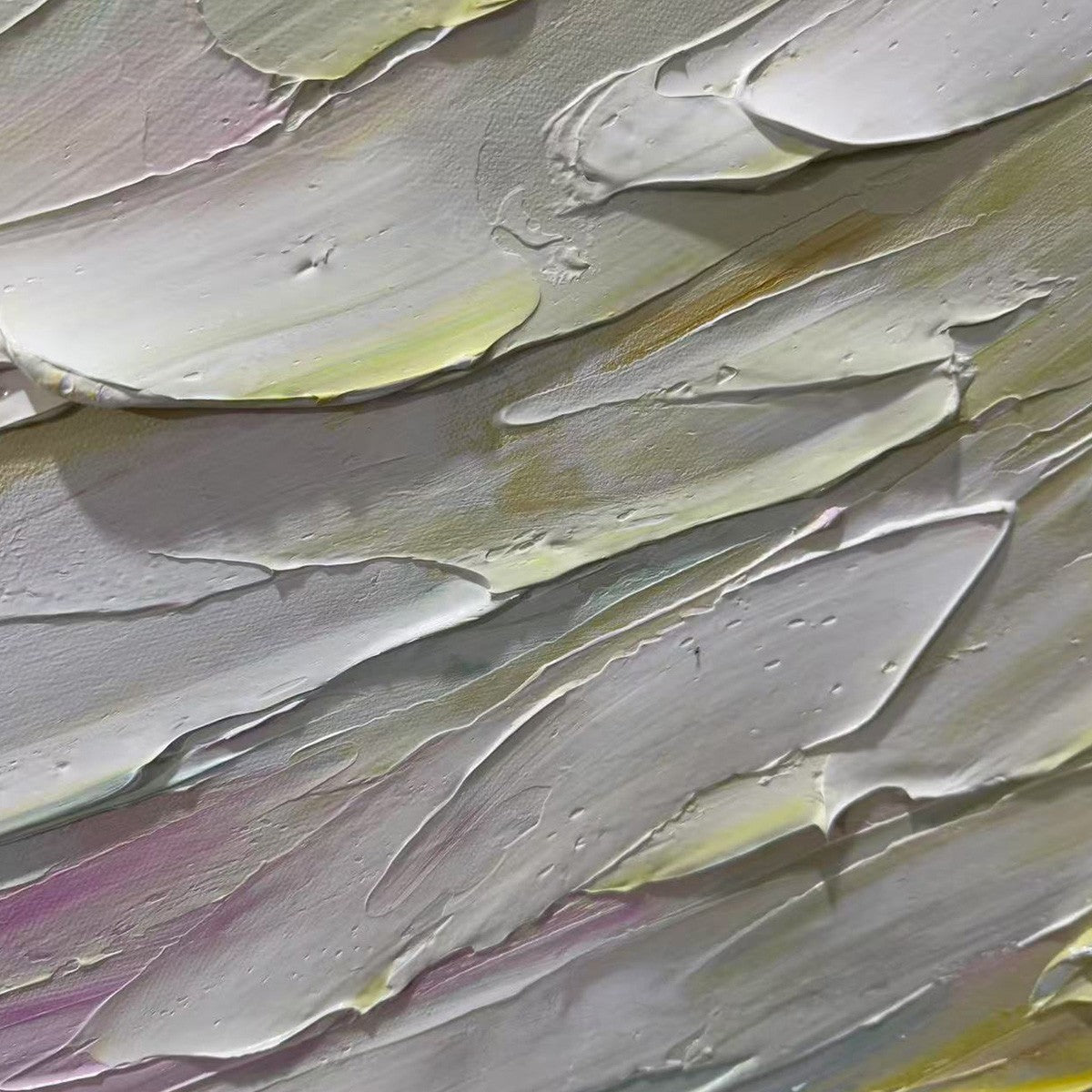 PASTEL DREAM: Textured Abstract Painting in Soft Hues, Horizontal Wall Art - Image 3
