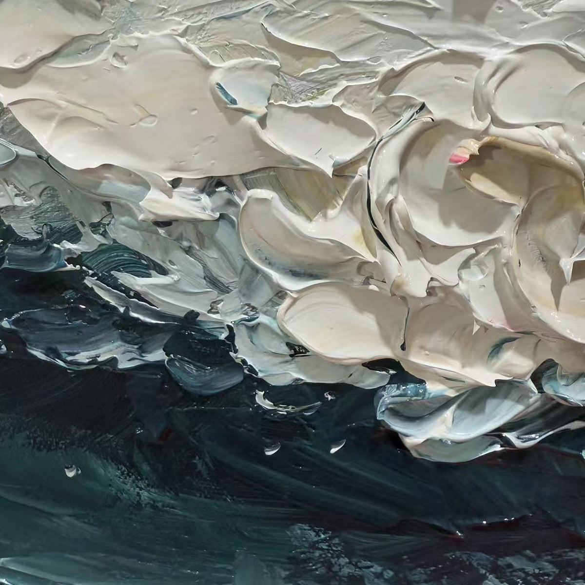 OCEAN DREAM: Textured Abstract Ocean Painting in Blue, White, and Gold - Image 5
