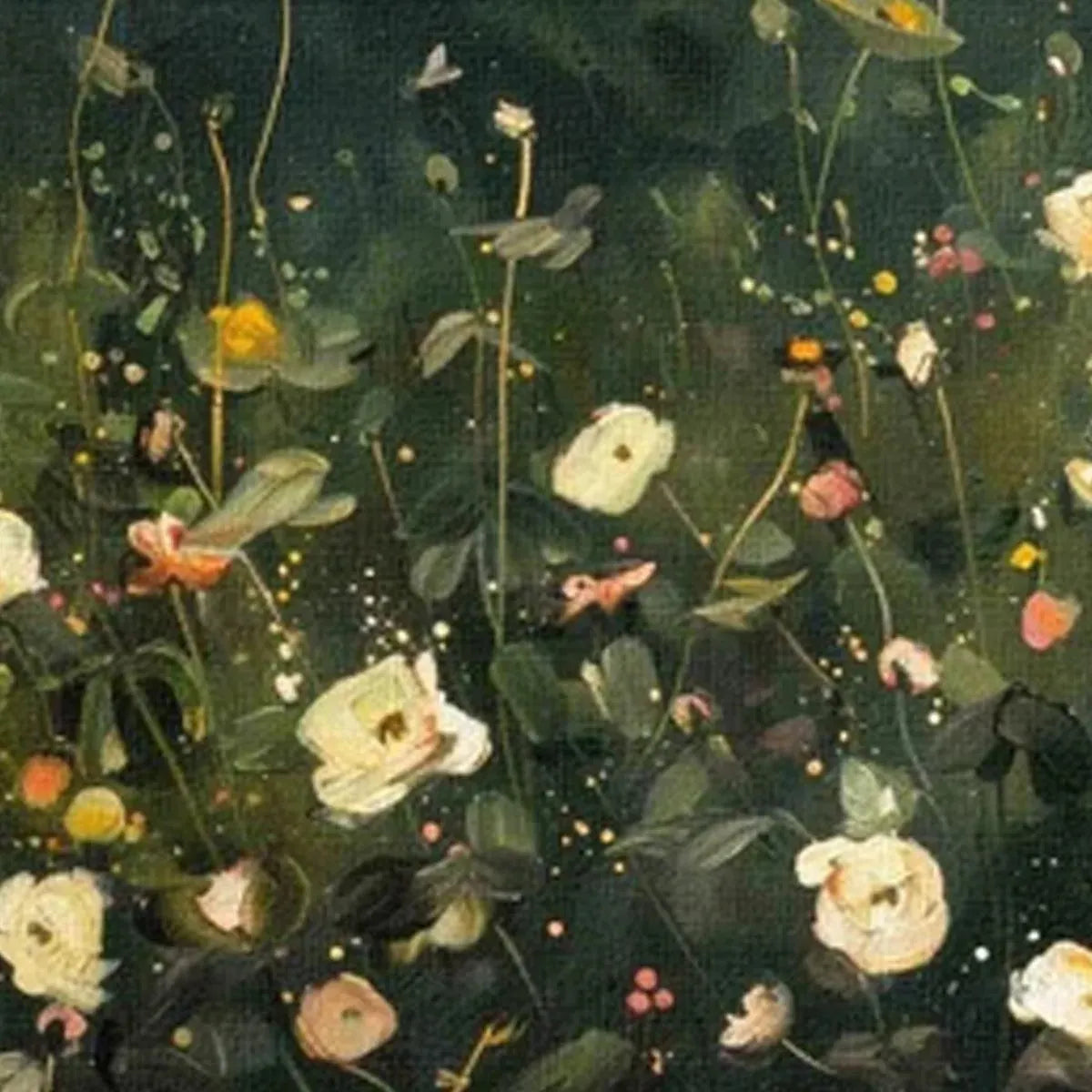 WHISPERING MEADOW PANORAMIC: Wildflower Painting, Panoramic Wall Art, Dark Floral Decor - Image 8