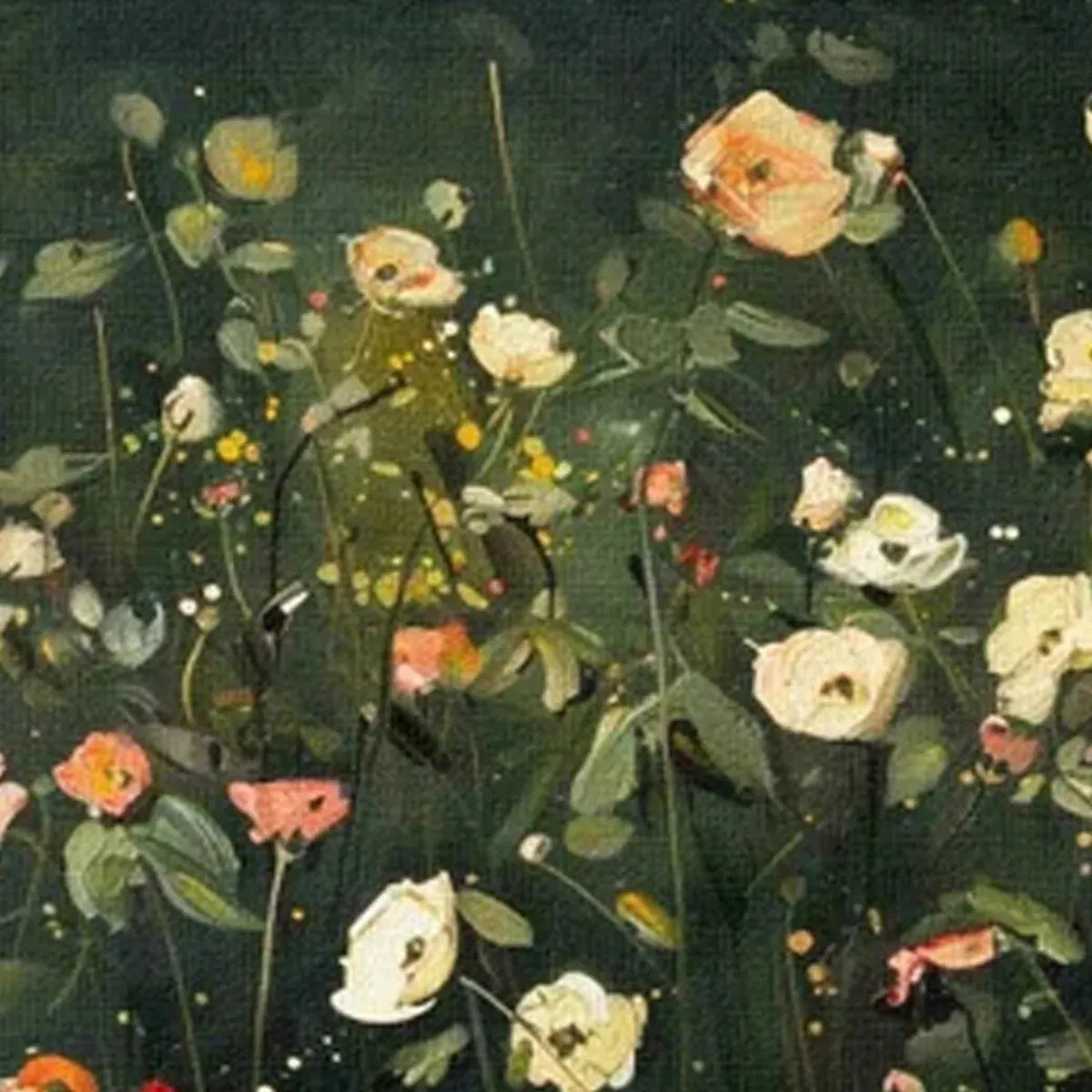 WHISPERING MEADOW PANORAMIC: Wildflower Painting, Panoramic Wall Art, Dark Floral Decor - Image 3