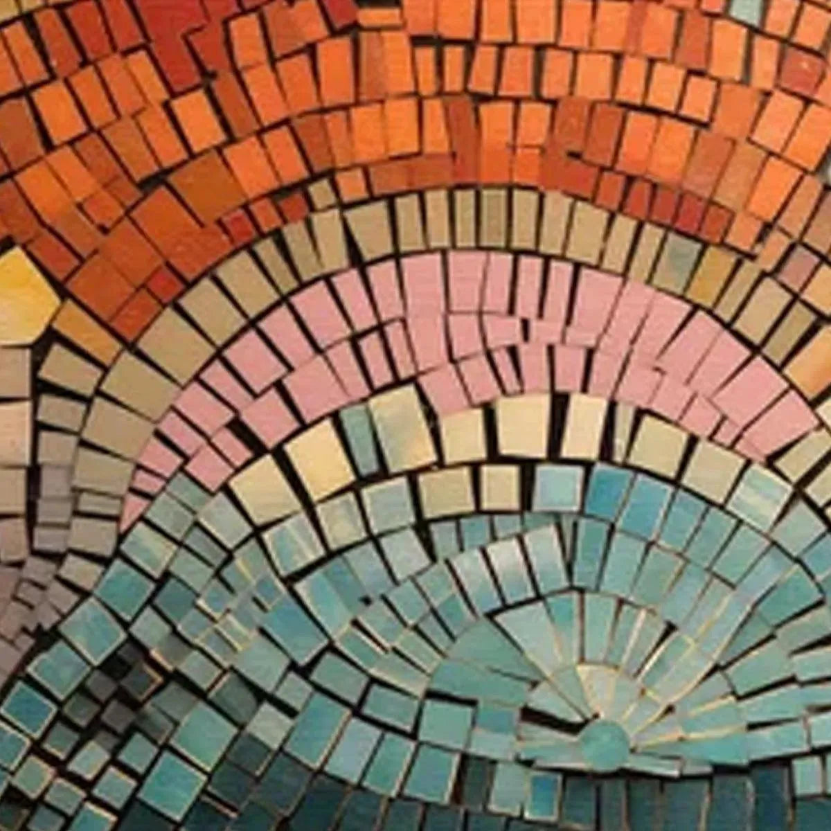MOSAIC SUNSET PANORAMIC: Mosaic Painting, Panoramic Wall Art, Colorful Decor - Image 8