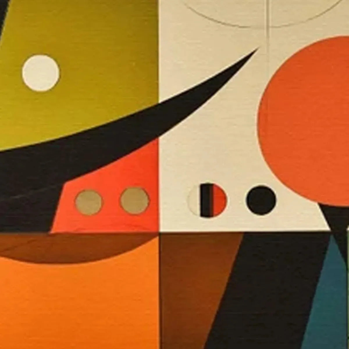 MID-CENTURY MODERN GEOMETRIC PANORAMIC: Abstract Painting, Panoramic Wall Art, Mid-Century Modern Decor - Image 8