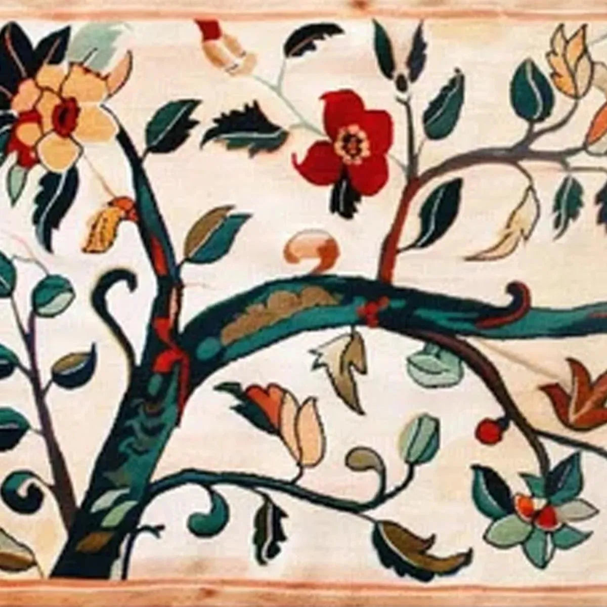FLOWERING BRANCH TAPESTRY PANORAMIC: Floral Tapestry Painting, Panoramic Wall Art - Image 3