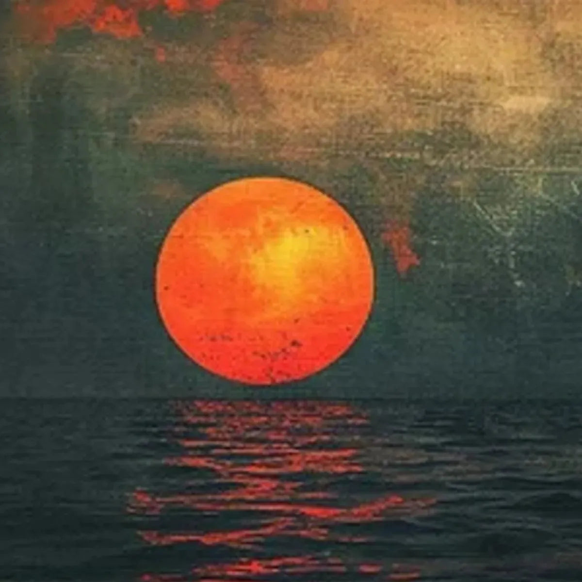 BLOOD MOON PANORAMIC: Sunset Painting, Panoramic Wall Art - Image 3