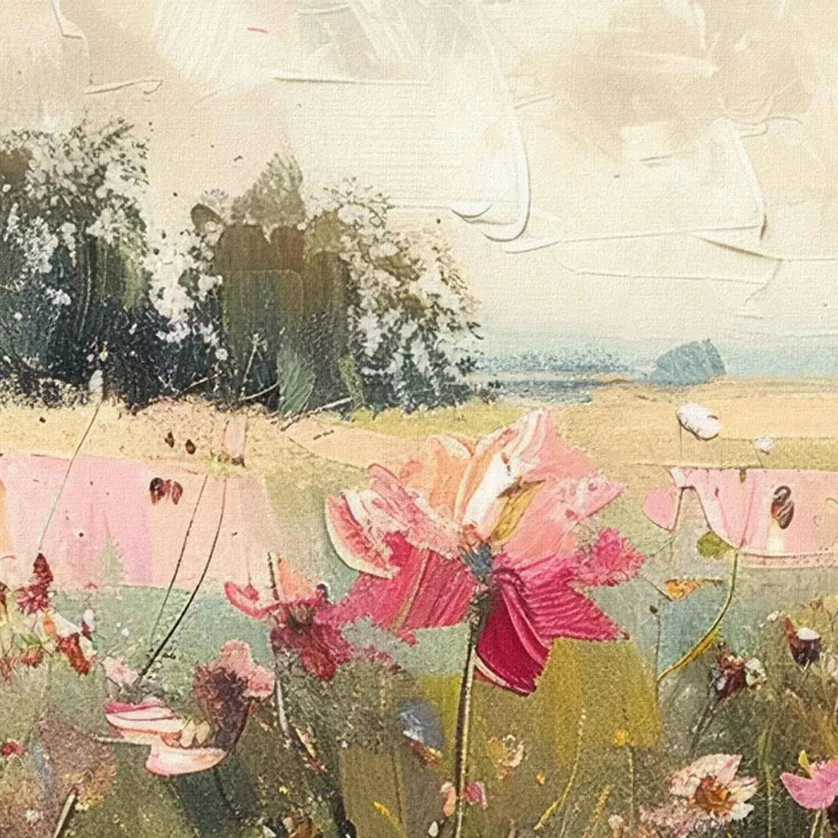 WILD FLOWER FIELD PANORAMIC: Wildflower Painting, Panoramic Wall Art - Image 8