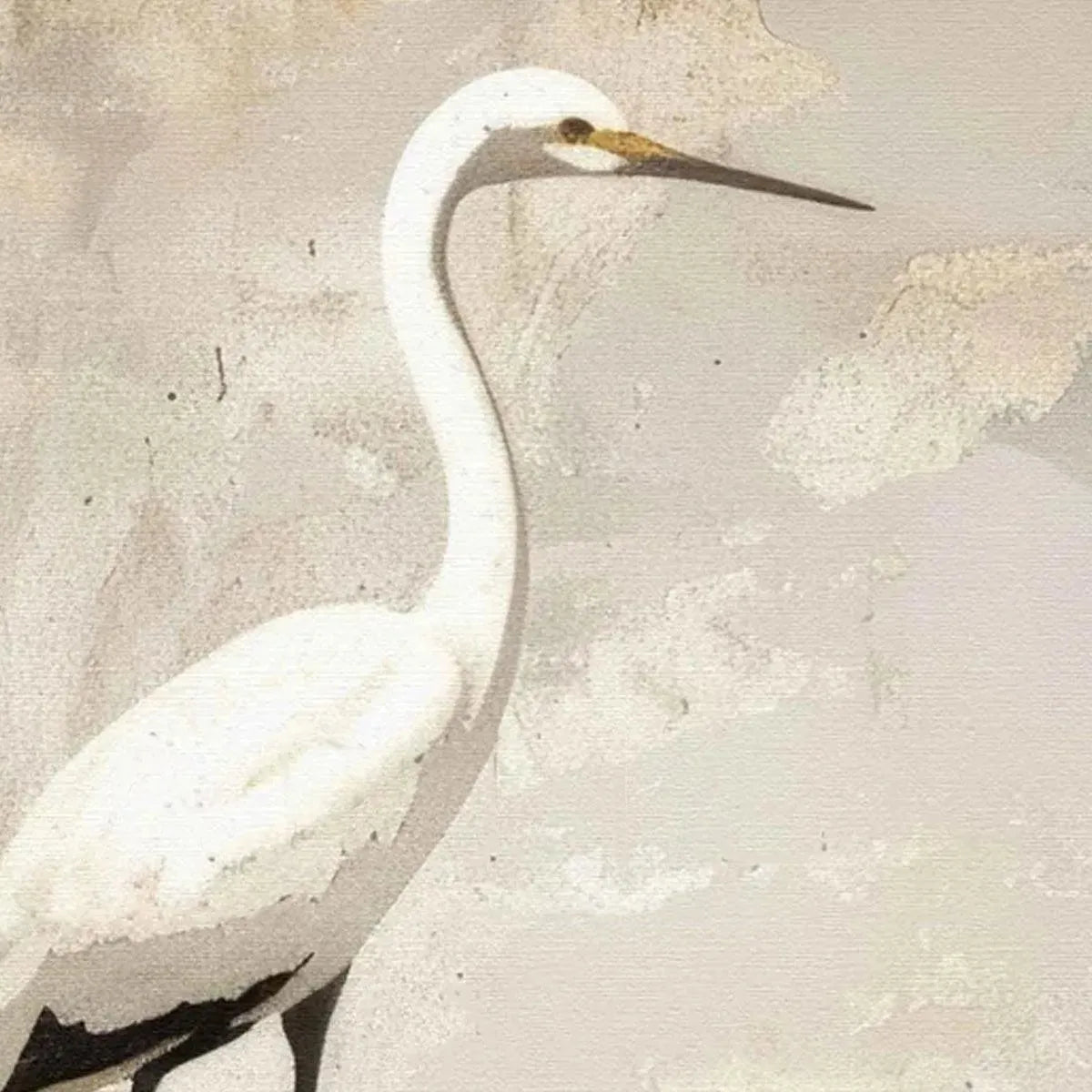 WHITE HERON PANORAMIC: Heron Painting, Panoramic Wall Art, Bird Art - Image 3
