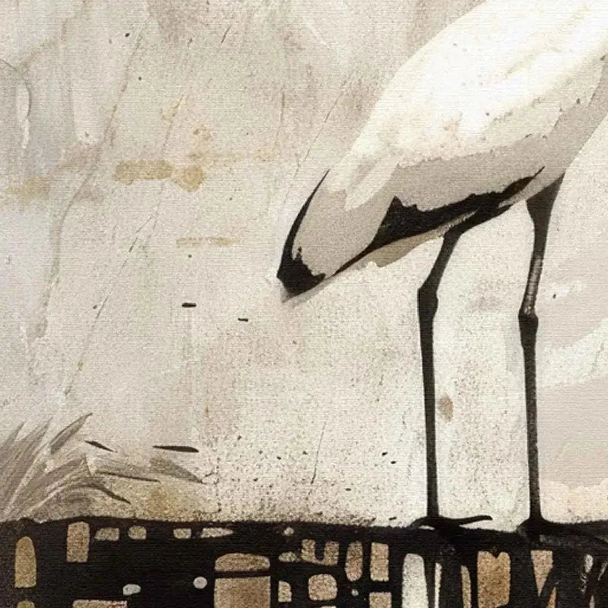 WHITE HERON PANORAMIC: Heron Painting, Panoramic Wall Art, Bird Art - Image 5