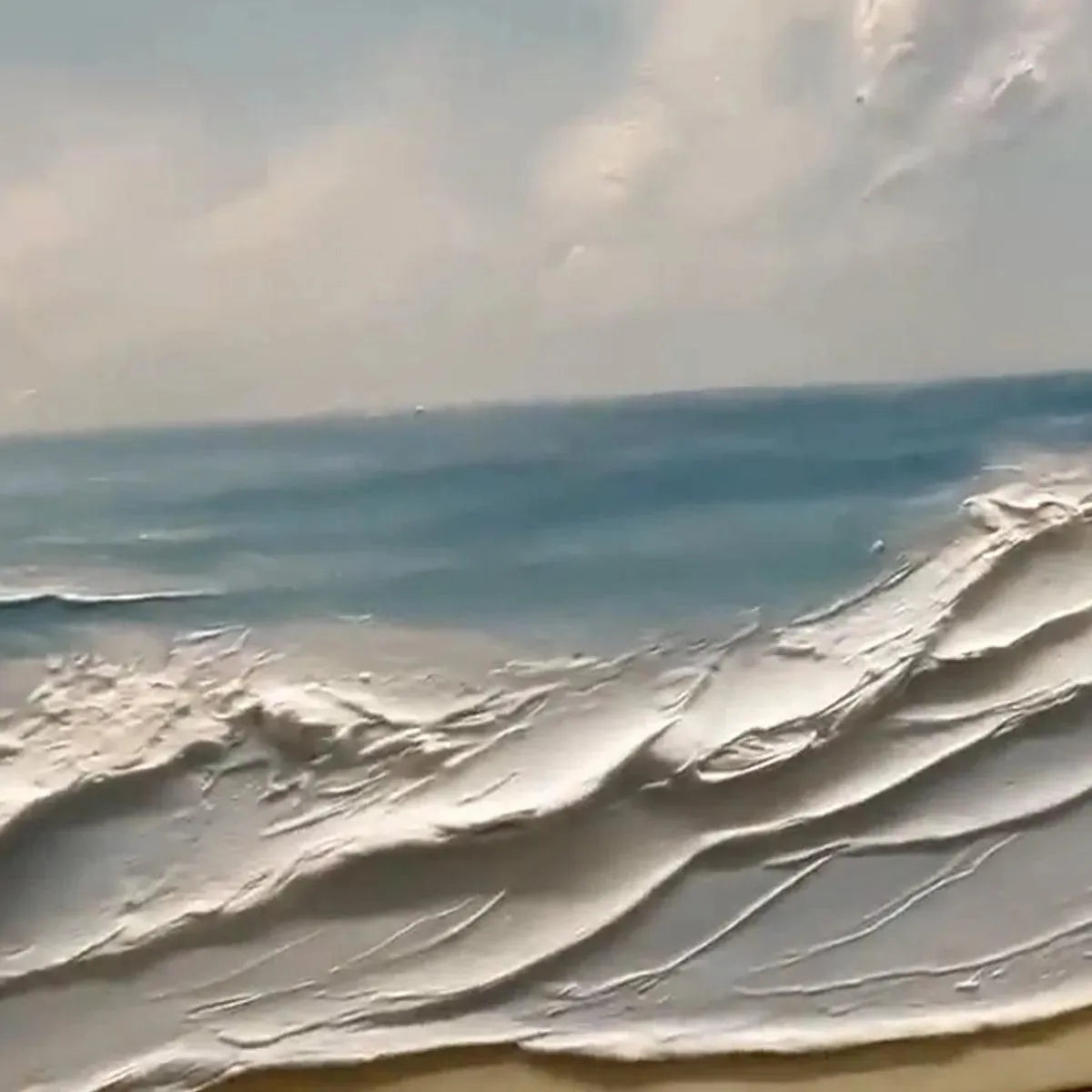 OCEAN WAVES PANORAMIC: Panoramic Ocean Painting, Beach Wall Art - Image 3