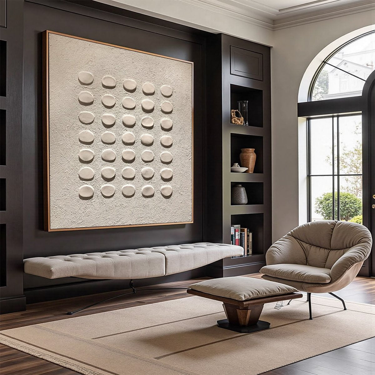 ZEN GRID: Minimalist Textured Relief Abstract Painting - Image 5