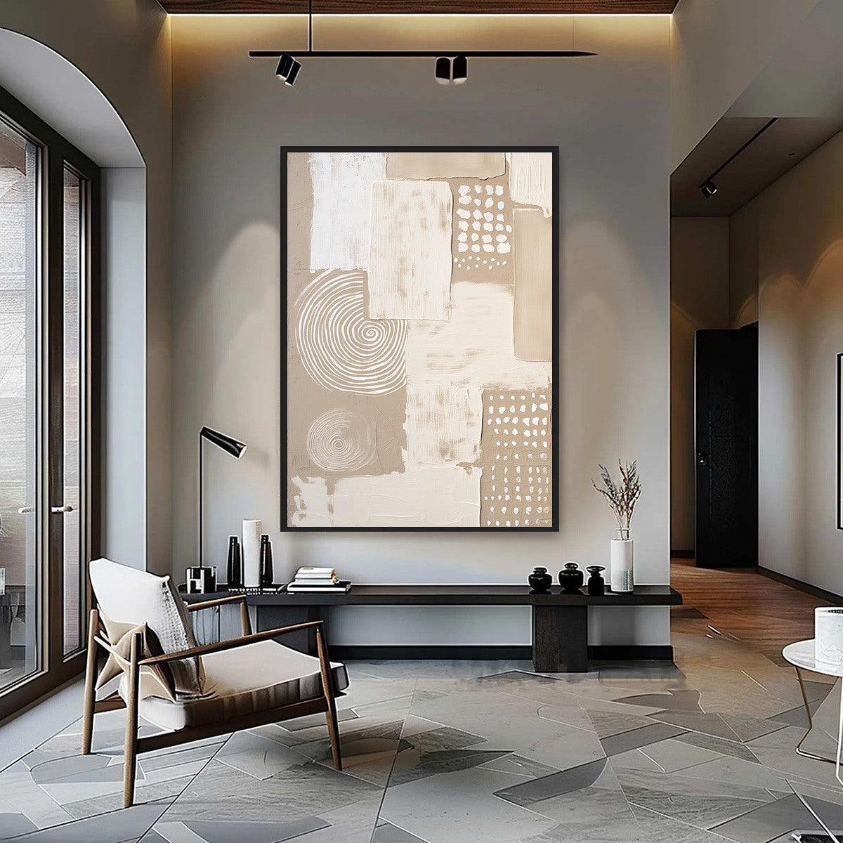 ZENITH: Textured Wabi-Sabi Abstract Painting in Neutral Tones - Image 2