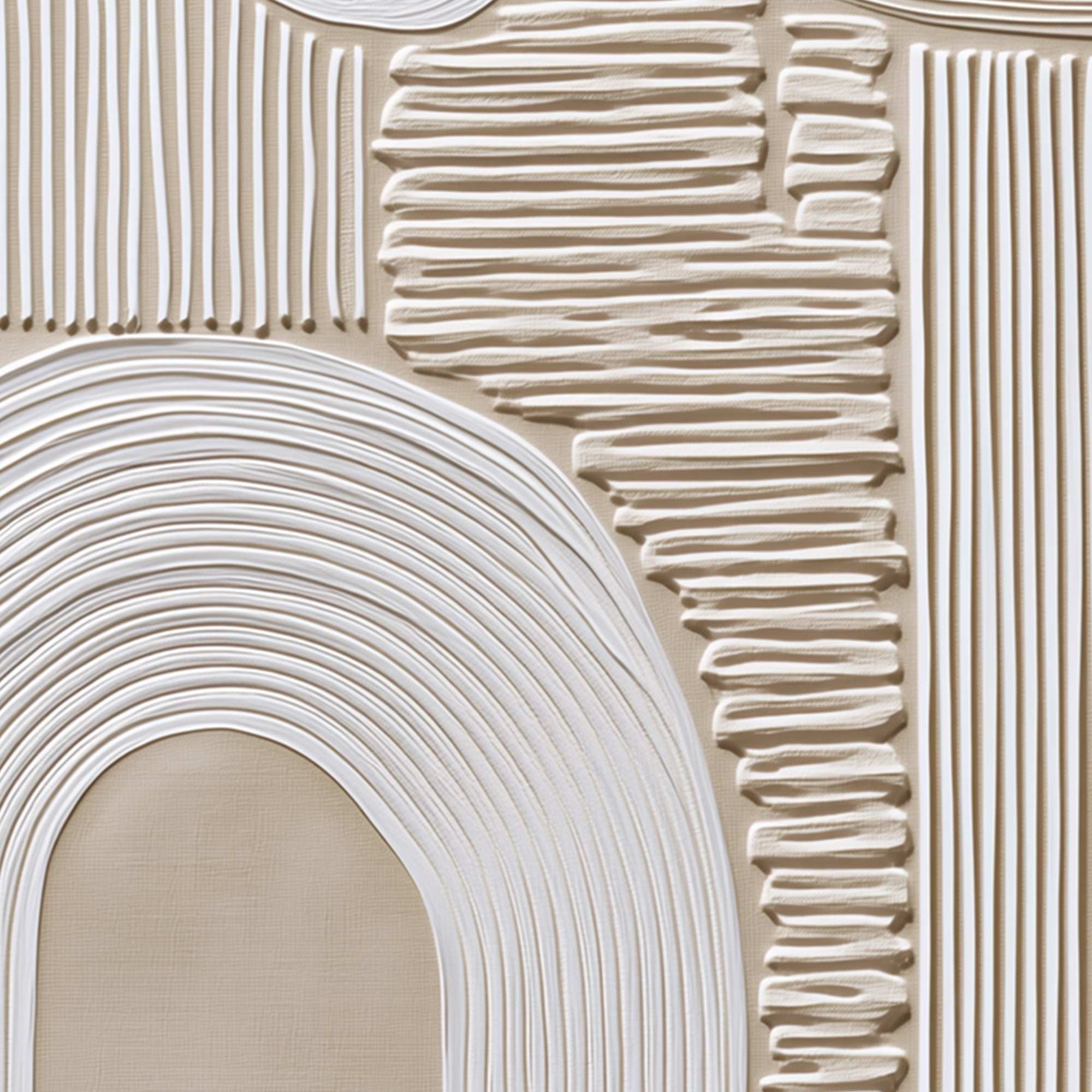 ZENITH: Textured Wabi Sabi Wall Art in Minimalist Beige and White - Image 5