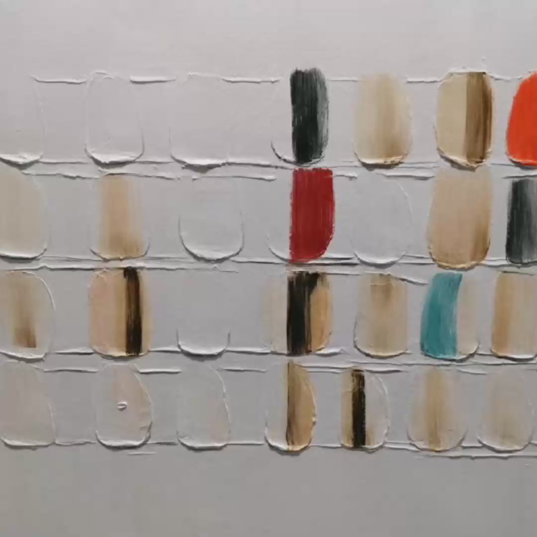 TEXTURED TILES: Minimalist Abstract Textured Oil Painting - Image 3