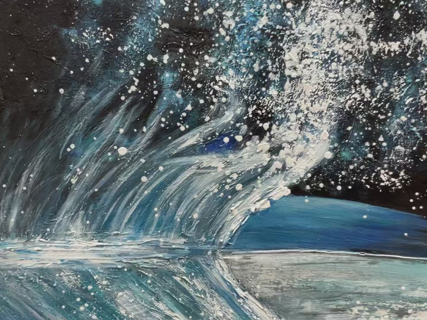 WHALE'S GRACE: Textured Whale Tail Painting, Ocean Animal Art, Blue, Living Room, Bedroom, Office - Image 4