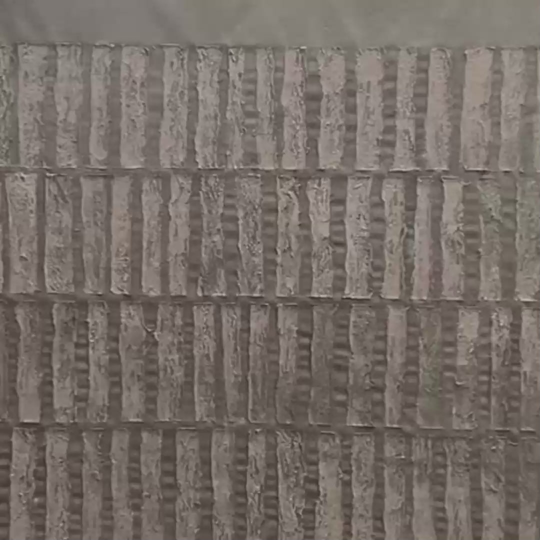 TEXTURED RECTANGLE ARRAY: Minimalist Textured Painting in Brown - Image 3