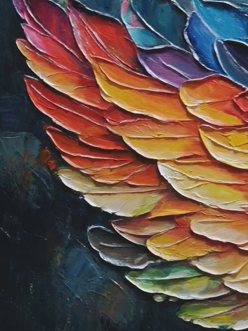 WINGS OF FIRE: Textured Abstract Oil Painting - Image 4
