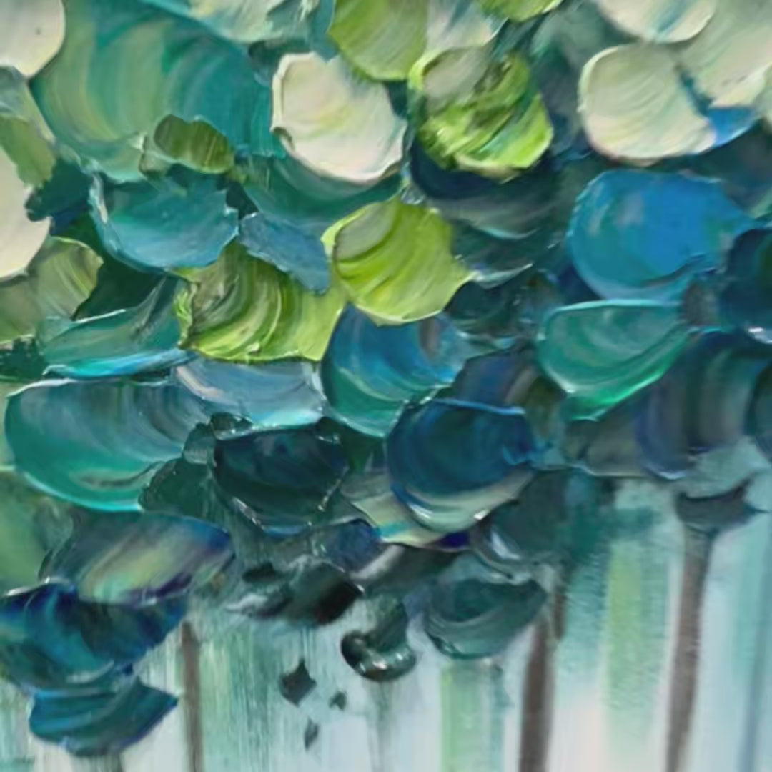 FOREST WHISPERS: Textured Panoramic Oil Painting - Image 3