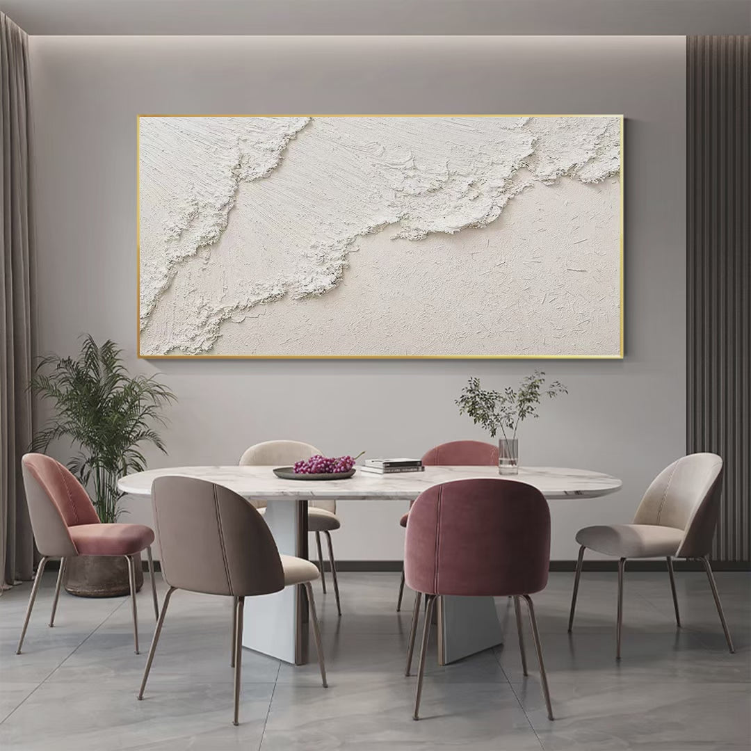 WHITE CREST: Textured White Abstract Seascape Impasto Painting - Image 4
