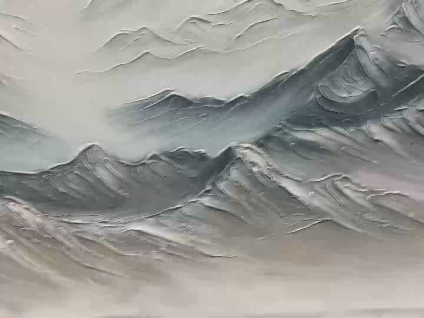 Ready to Ship | FROZEN PEAKS: Textured Minimalist Mountain Landscape - Image 3