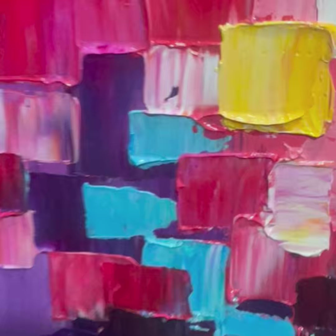 CHROMA DANCE: Colorful Abstract Impasto Oil Painting - Image 3