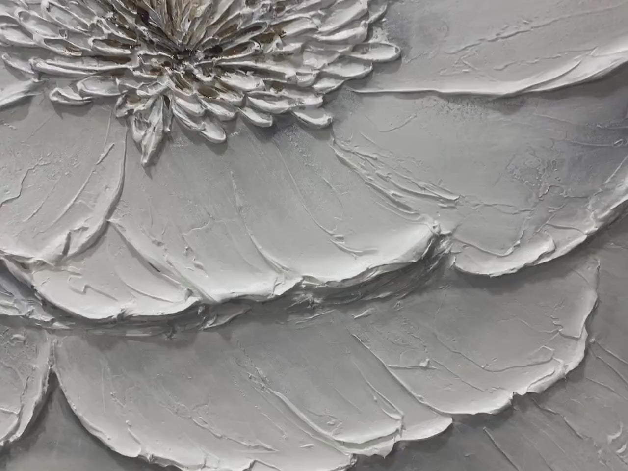 IVORY BLOOM: Minimalist Textured Floral Oil Painting - Image 3
