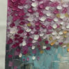 CHERRY BLOSSOM DREAM: Panoramic Textured Impasto Painting of a Cherry Blossom Tree, Modern Wall Art, Pink and Gold