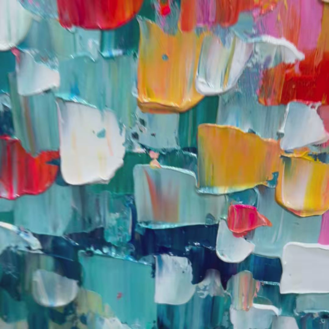 CONFETTI DREAMS: Textured Abstract Oil Painting - Image 3