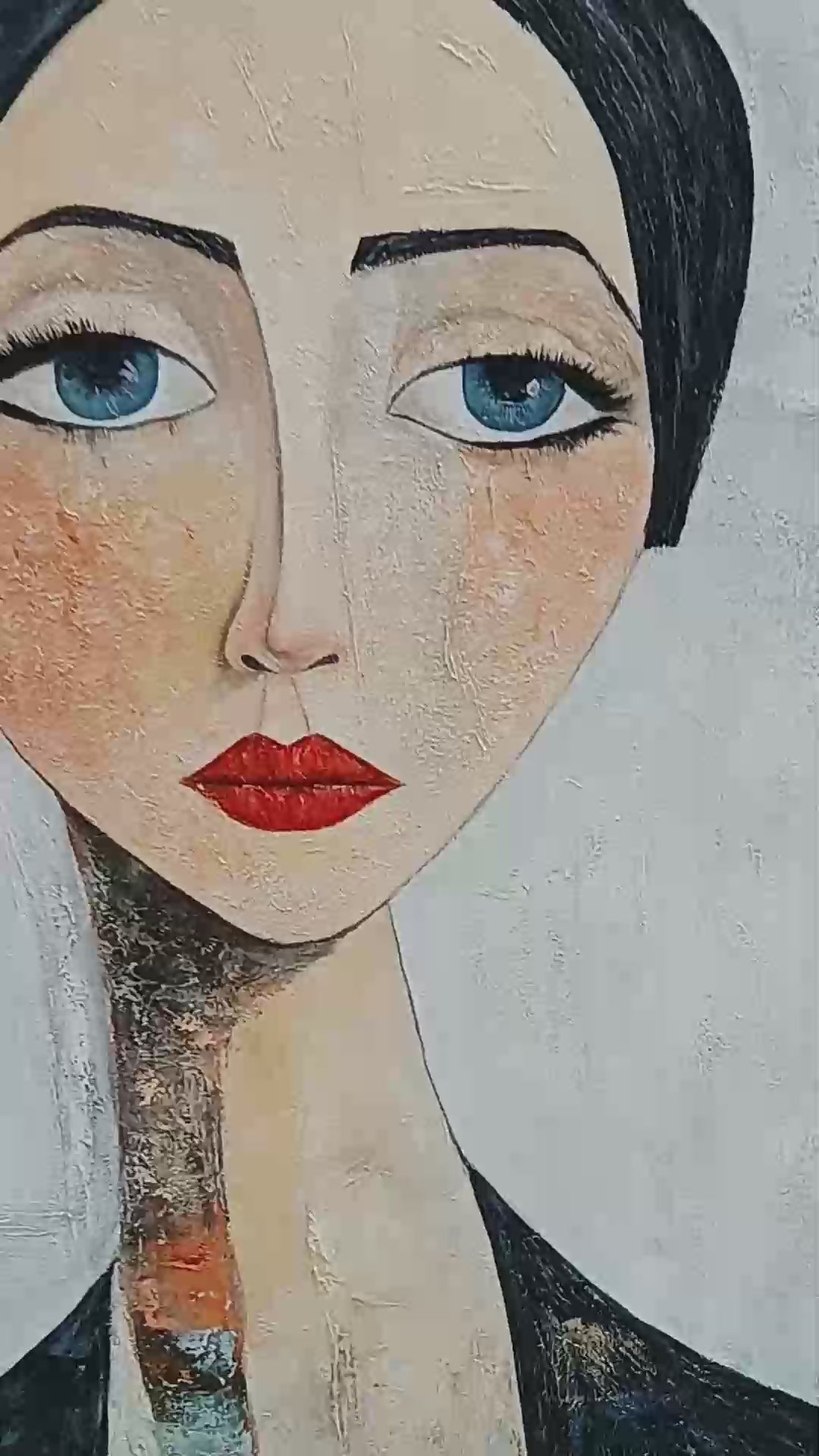 Ready to Ship | SERENE GAZE | 28''x40'' | 70x100cm | Wood Frame - Image 3