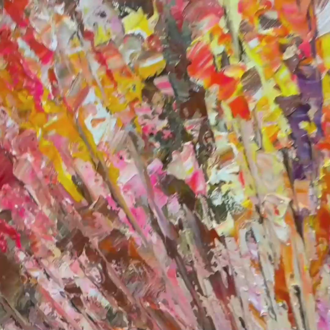 AUTUMN HARVEST: Impasto Floral Oil Painting in Warm Autumn Hues - Image 3