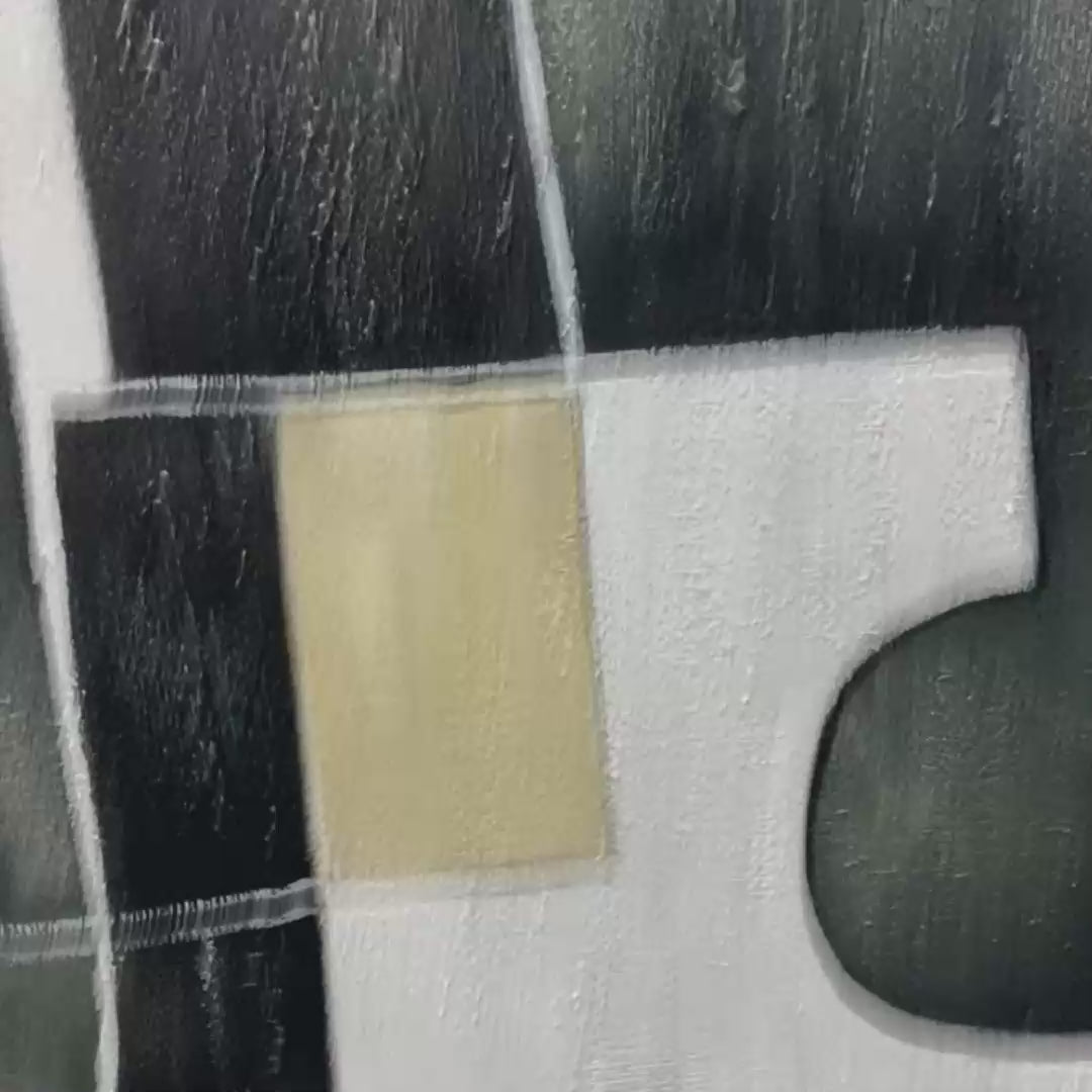 CONTRAST: Abstract Geometric Oil Painting - Image 3
