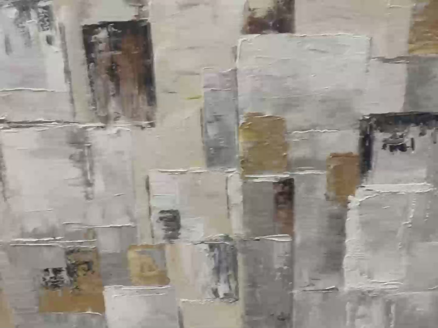 Ready to Ship | Golden Intersection: Abstract Geometric Textured Oil Wall Art - Image 2