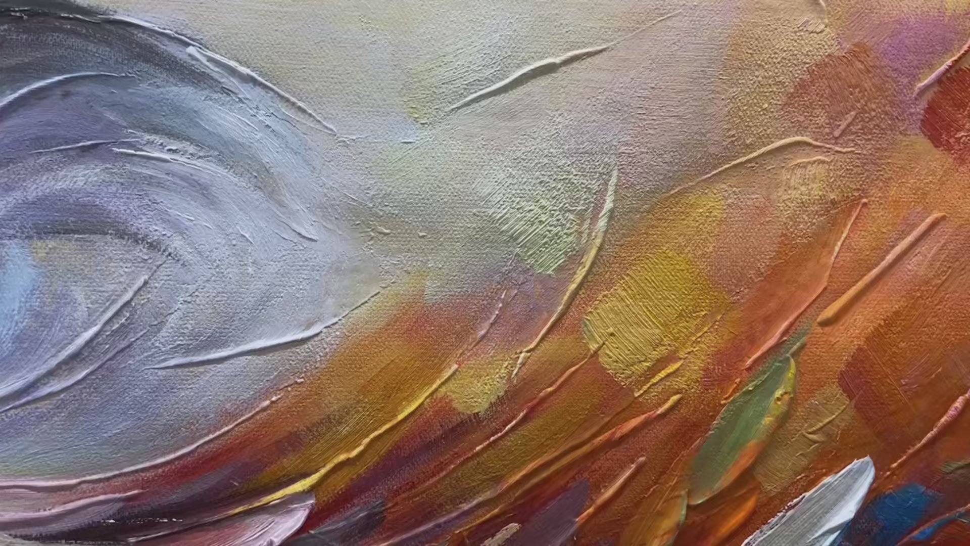 Abstract Swirl Oil Painting - Colorful Wall Art Decor - Image 4