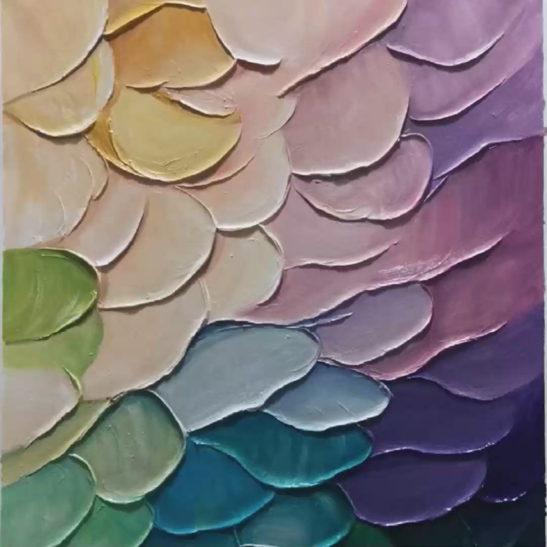 RAINBOW SCALES: Colorful Impasto Abstract Painting - Image 3