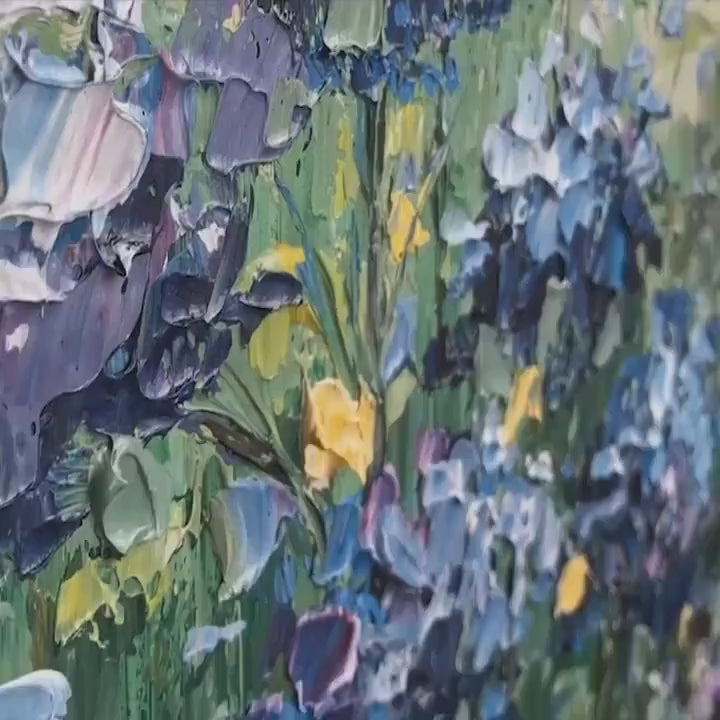 BLUE RIDGE DAWN: Landscape Oil Painting with Hydrangeas and Sunrise - Image 4