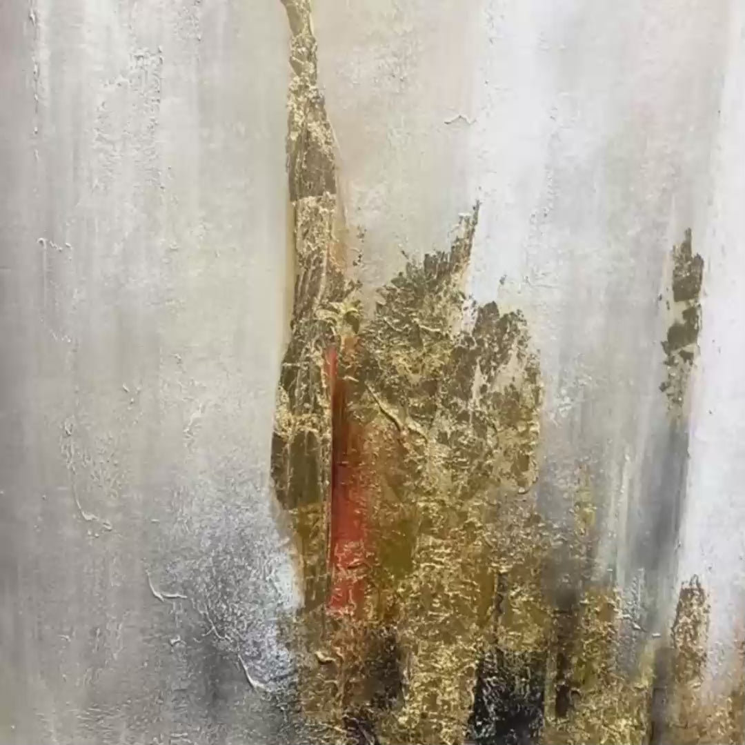 GOLDEN ABSTRACT: Textured Abstract Painting, Vertical Wall Art - Image 11