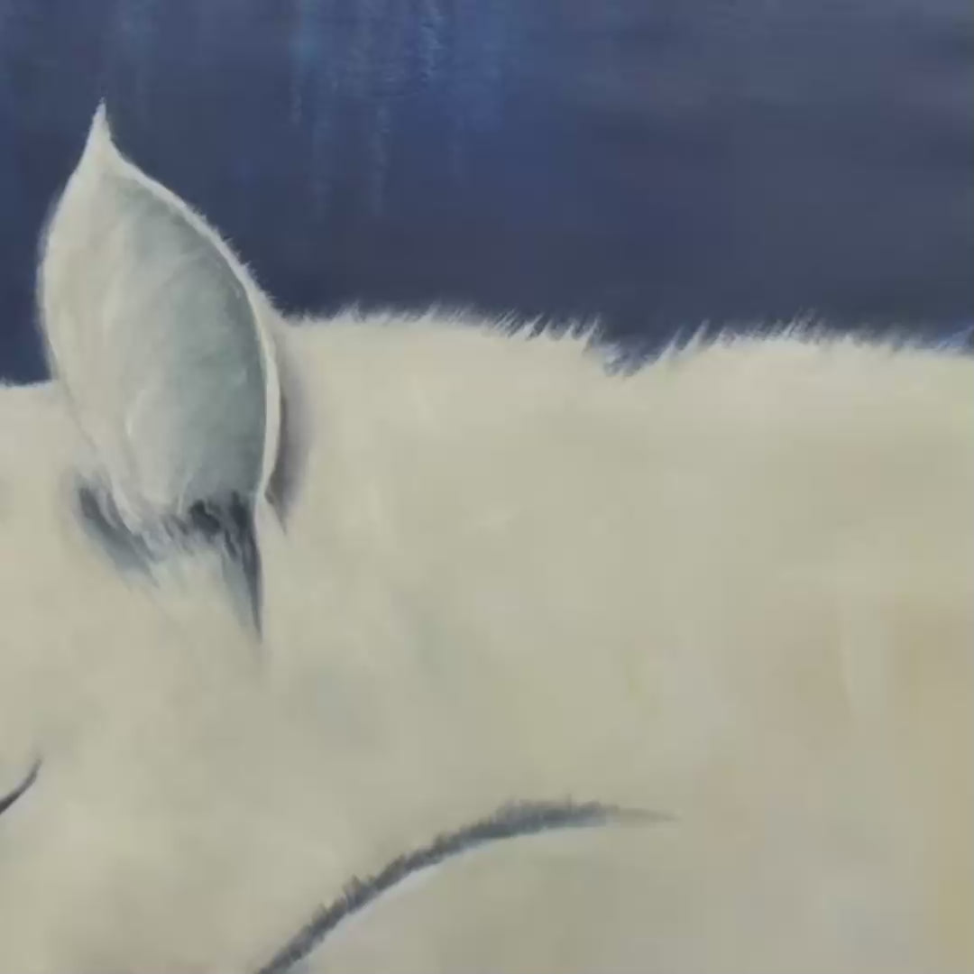 SLEEPING WHITE CAT PANORAMIC: Cat Painting, Panoramic Wall Art, Pet Portrait - Image 3