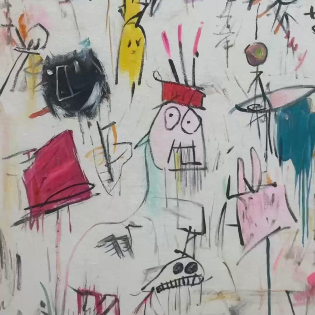 PLAYFUL GRAFFITI: Abstract Figurative Oil Painting - Image 3