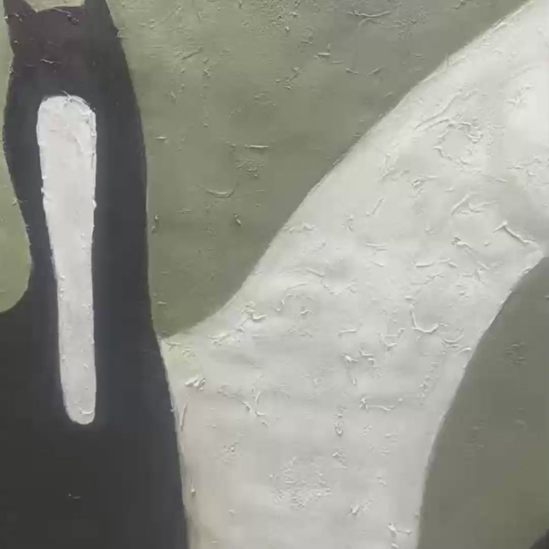 THREE HORSES: Minimalist Horse Painting, Vertical Wall Art - Image 3