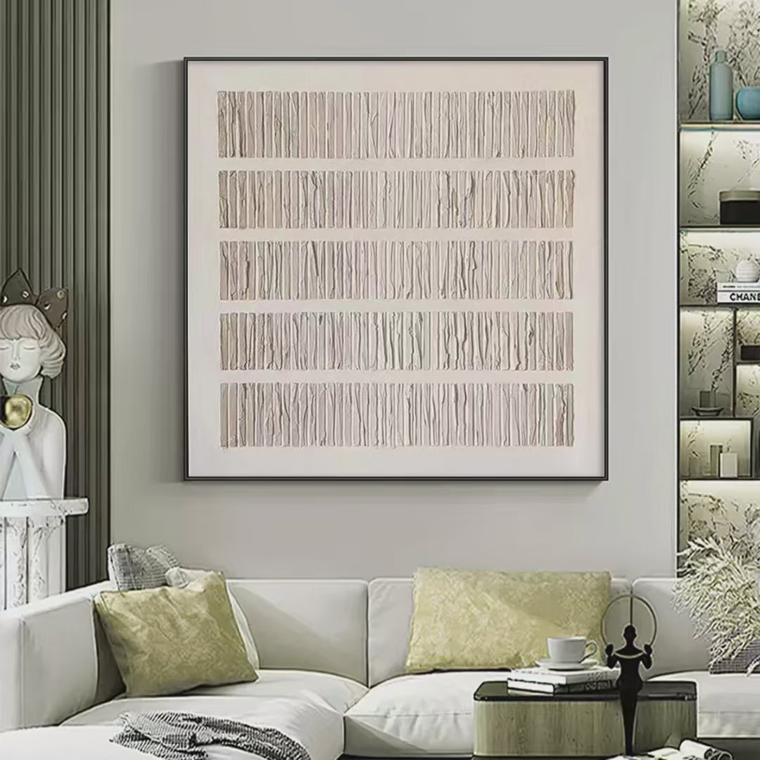 TEXTURED BEIGE: Minimalist Textured Painting - Image 2