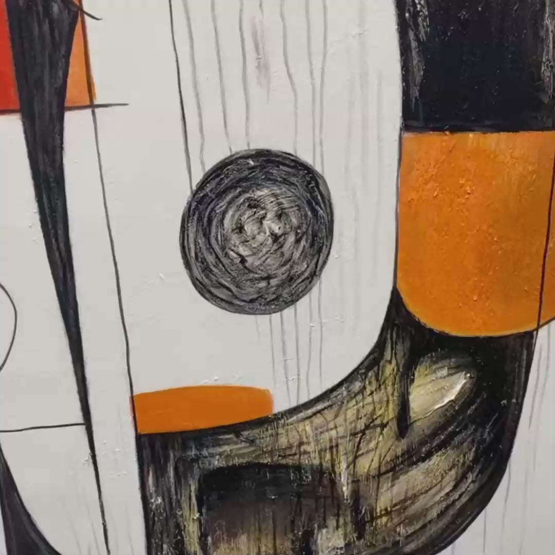 CONSTRUCT: Modern Abstract Geometric Oil Painting - Image 3