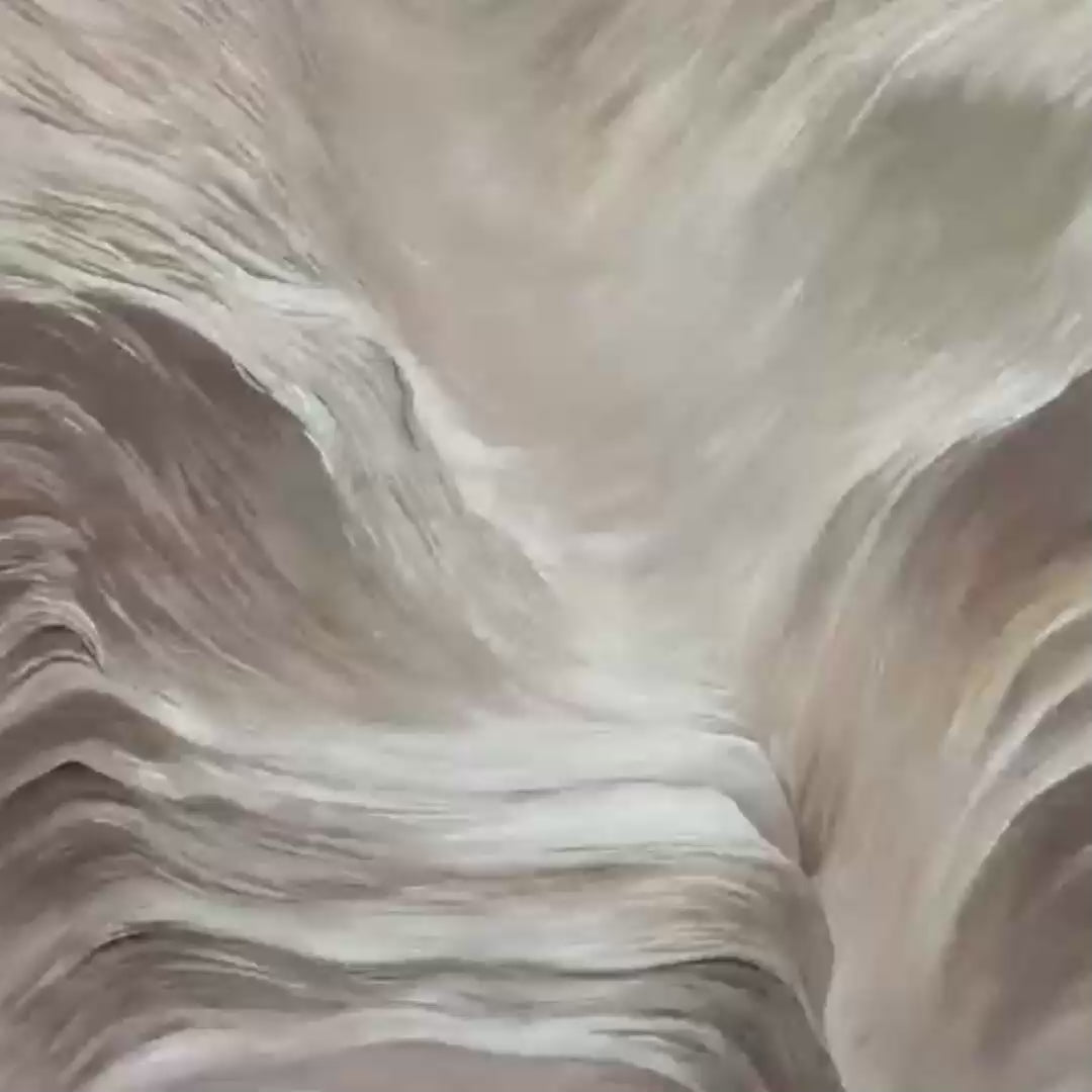 WHITE SAND DUNES: Textured Abstract Landscape Painting, Vertical Wall Art - Image 4