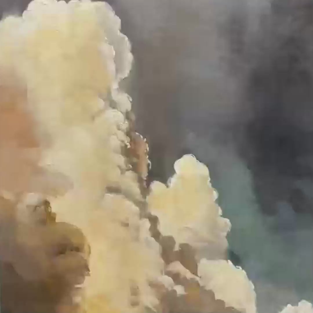 EVENING CLOUDS: Textured Cloudscape Painting, Vertical Wall Art - Image 3