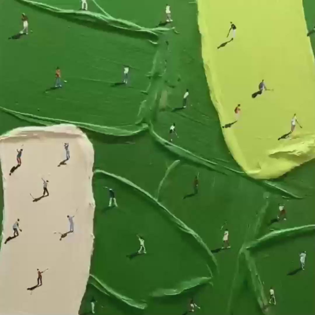 FAIRWAY DANCE: Textured Impasto Golf Scene Painting - Image 3