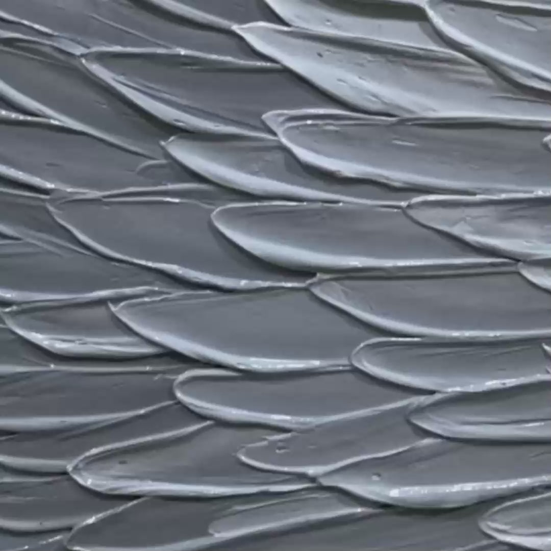 SILVER SWIRL: Textured Abstract Painting in Grey and White - Image 3