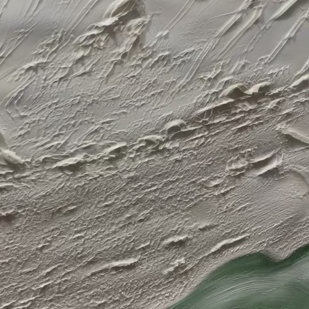 EMERALD DUSK: Textured Abstract Landscape Oil Painting - Image 3
