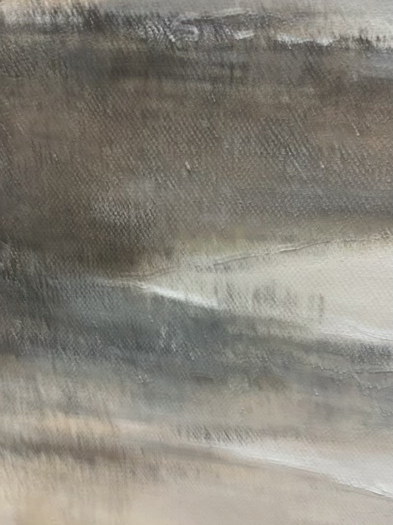 MISTY SHORES: Minimalist Coastal Landscape Oil Painting - Image 3