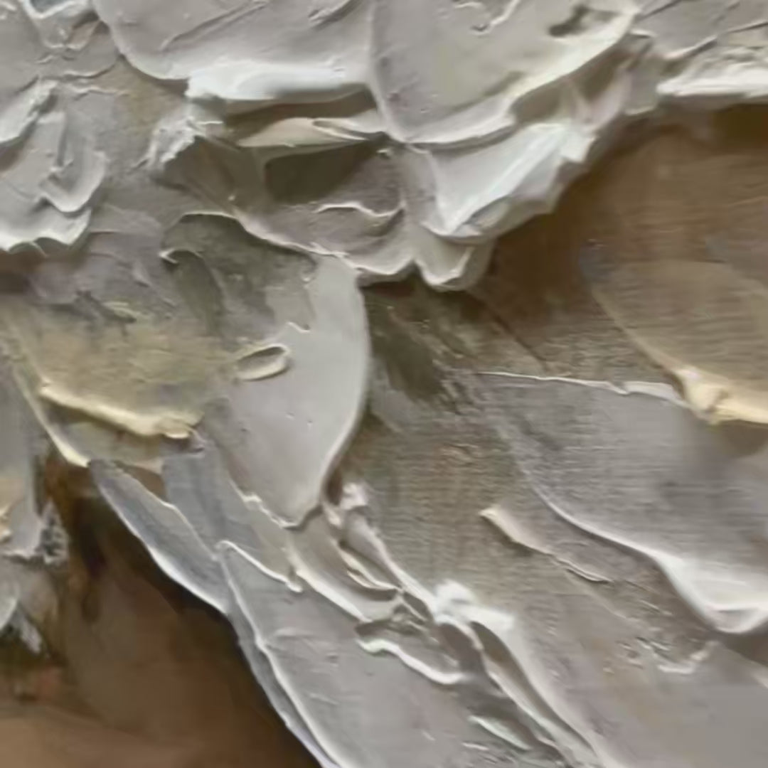 COASTAL CRESCENDO: Heavily Textured Impasto Ocean Wave Wall Art - Image 3